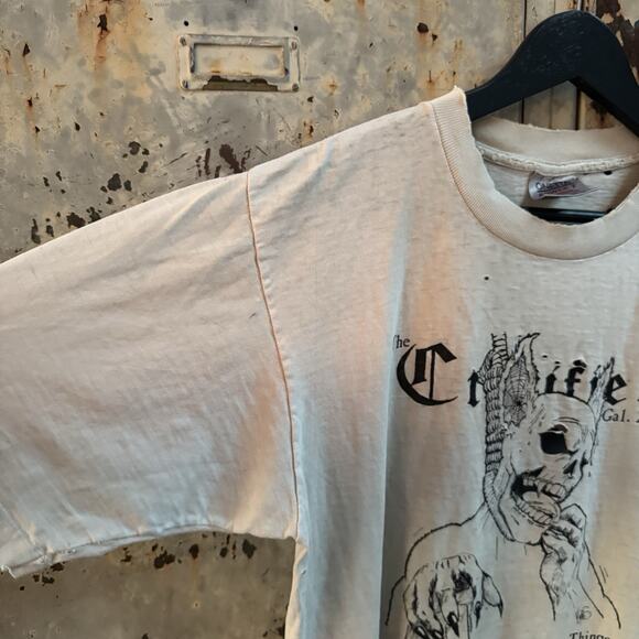 Vintage 1989 The Crucified Getting A Grip On Things T Shirt L Hardcore Thrash - Picture 6 of 9